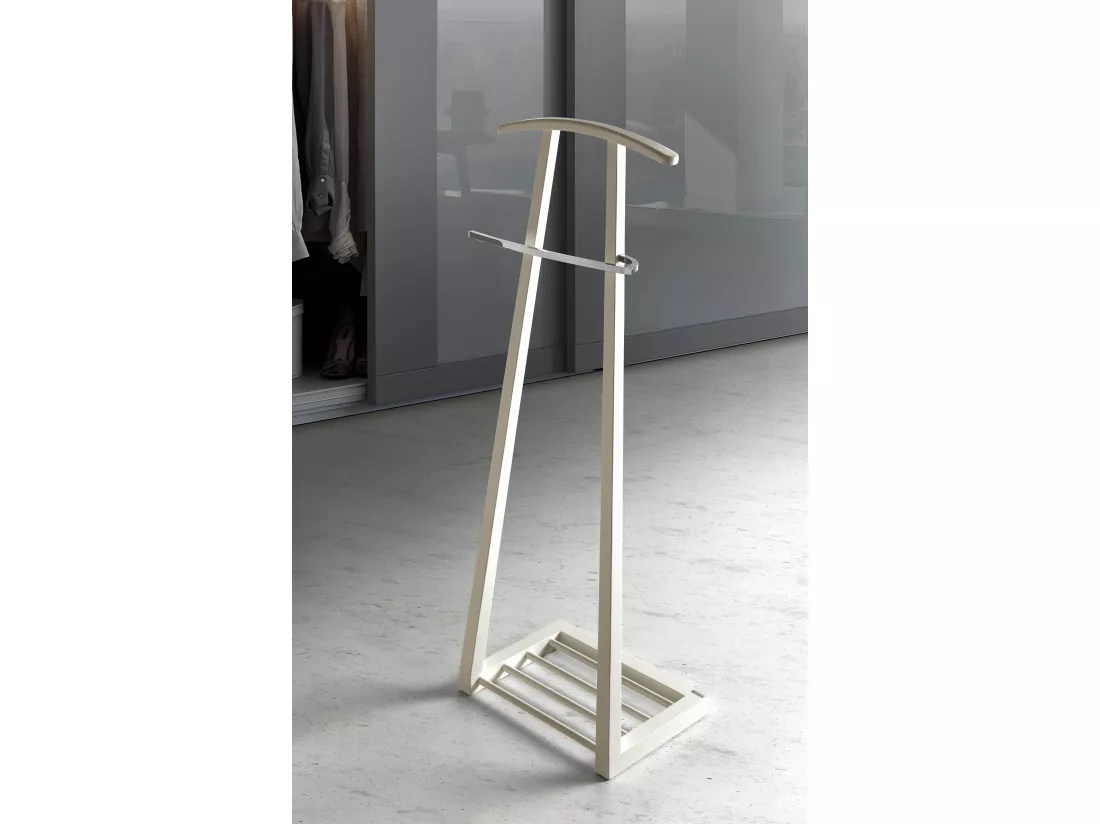 Valet de nuit - H111cm x L46cm x P29cm - hêtre massif taupe - Zeta
