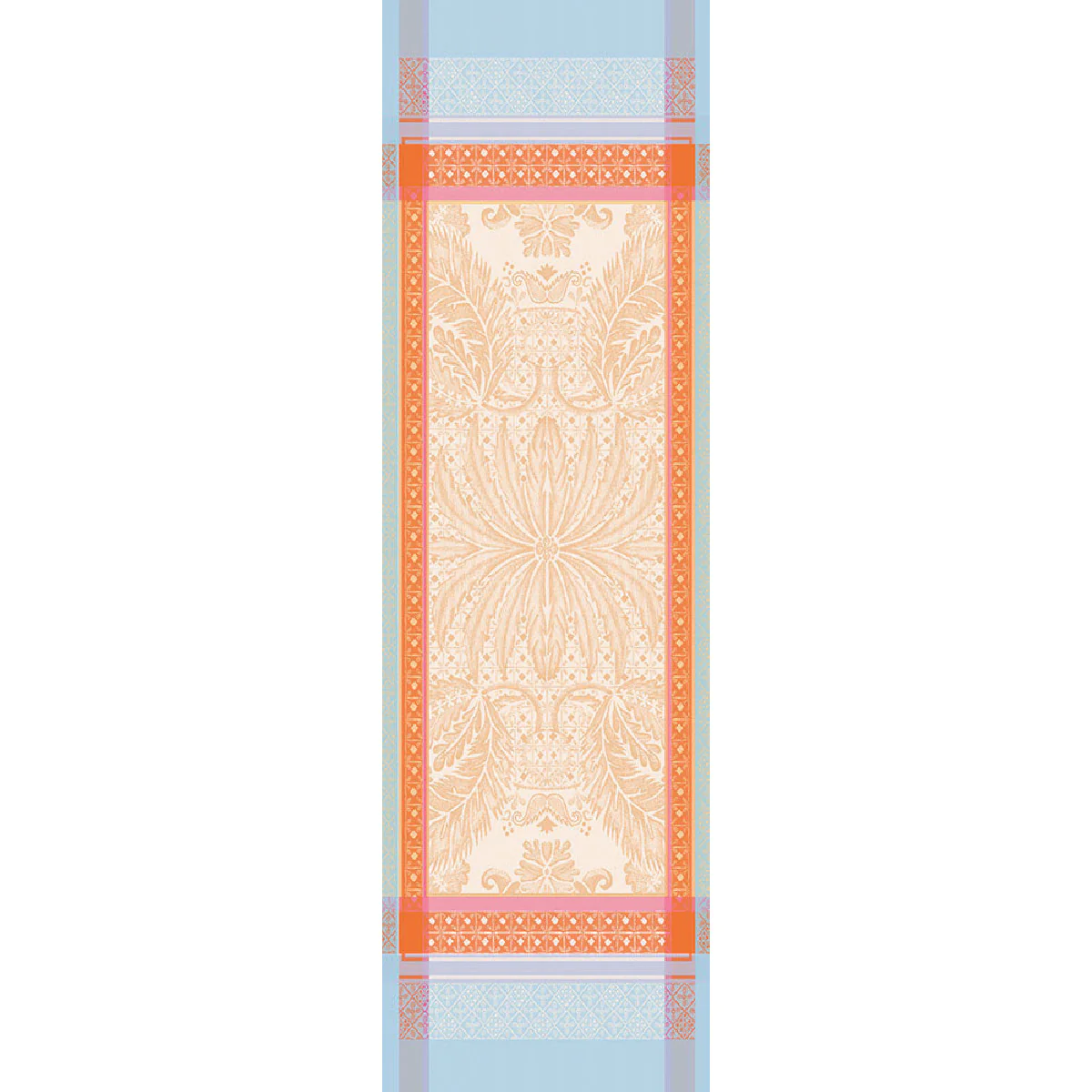 Chemin de table antitache déperlant pur coton orange 54X149 Garnier Th
