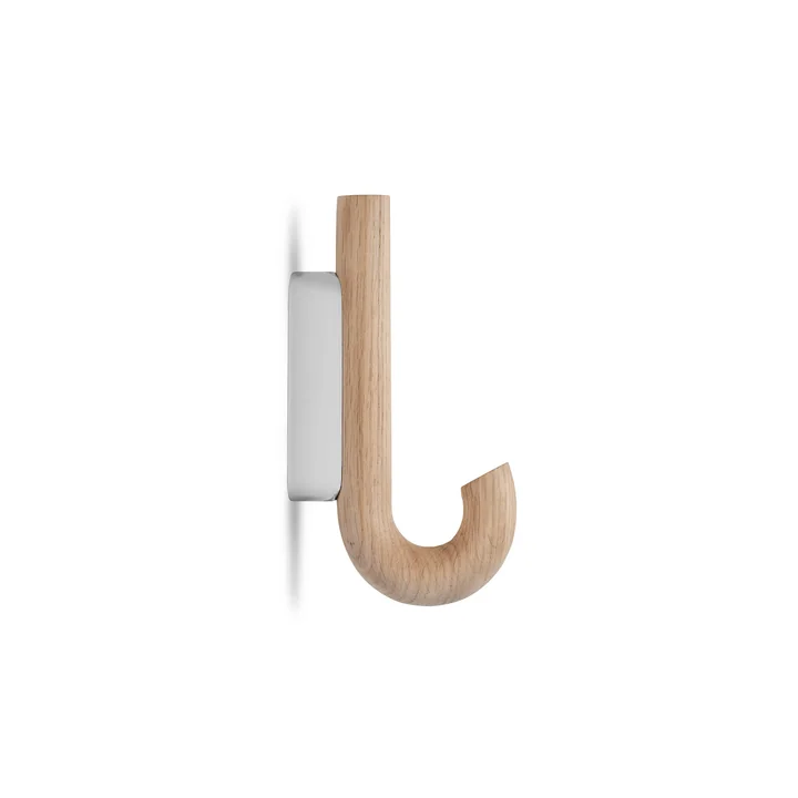 Gejst - Wandhaken mini, Eiche, natur / chrom