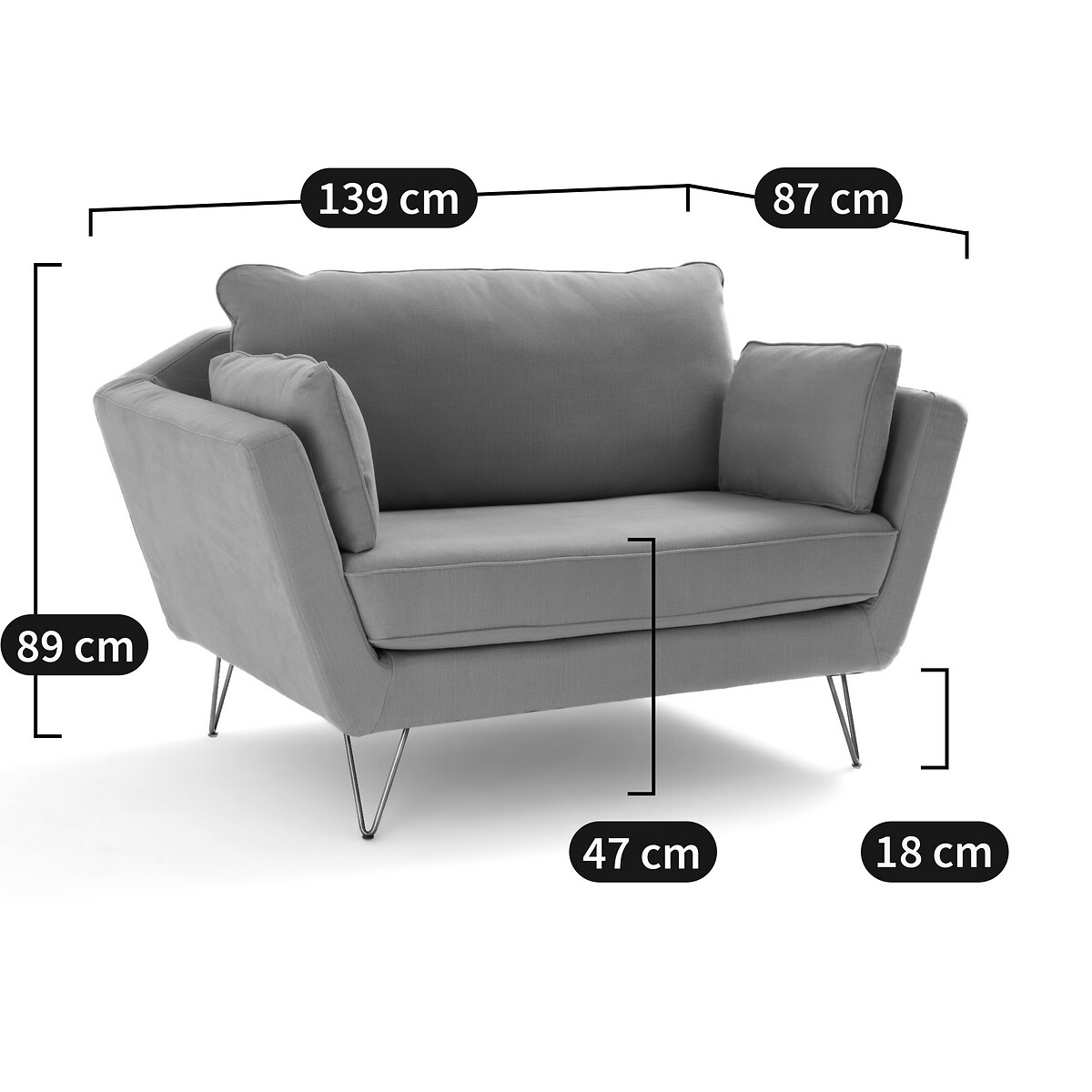 LA REDOUTE INTERIEURS<br>Poltrona XL em fluweel Topim