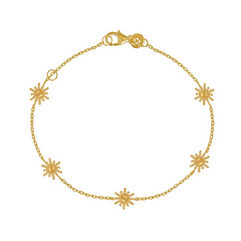 Bracelet Plaqué Or Cinq Soleils de Billes