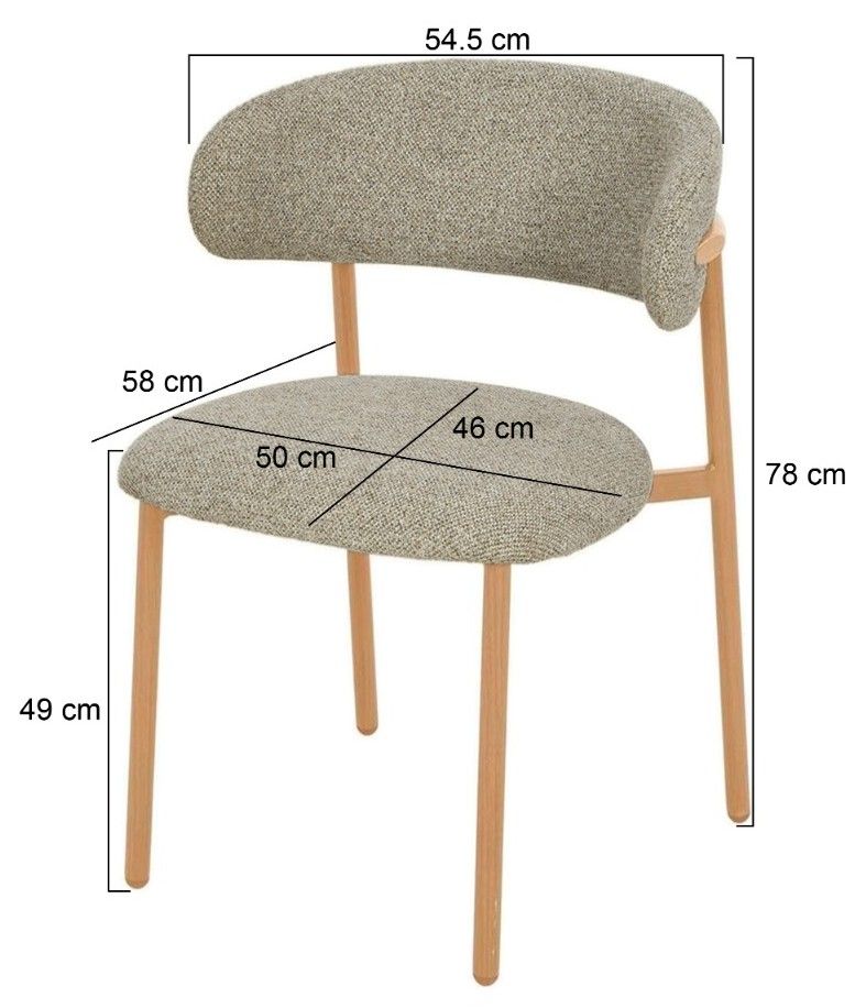 Eetkamerstoel Oak Micah B54.5 x D58 x H78 cm