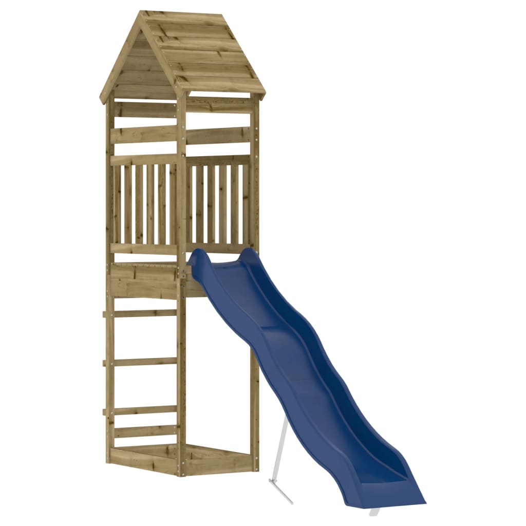 Aire de jeux d'extérieur balançoires toboggan portiques robuste jeux jardin 55 x 292 x 264 cm bois de pin imprégné 02_000494