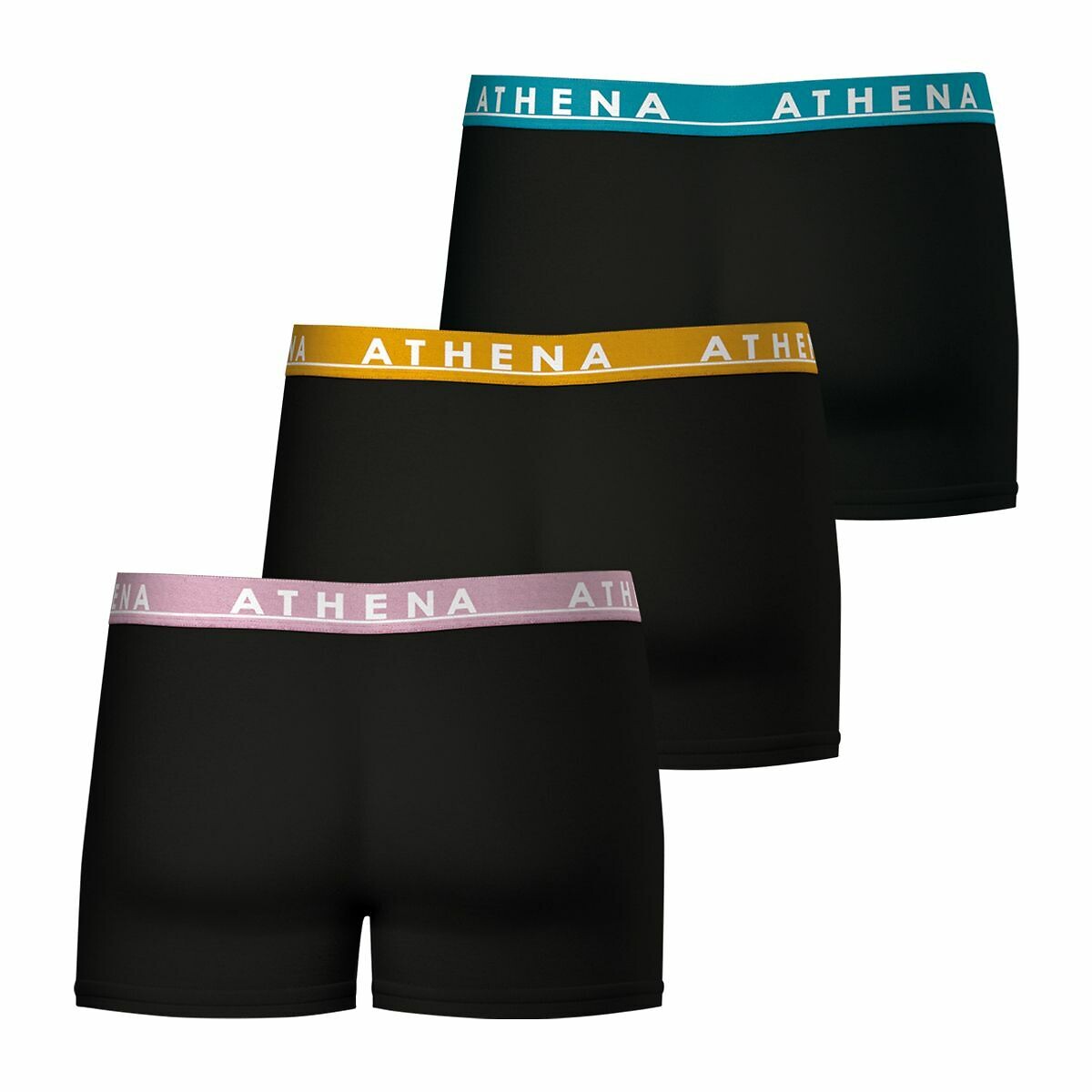 ATHENA<br>Conjunto de 3 cuecas boxer lisas Easy Color