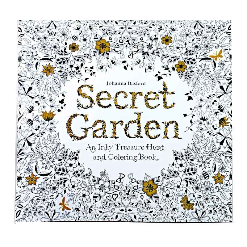 (4er Set) 185x185mm Anti Stress Malbuch Secret Garden Mandala / Blumen Kreatives Zeichnen für Erwachsene