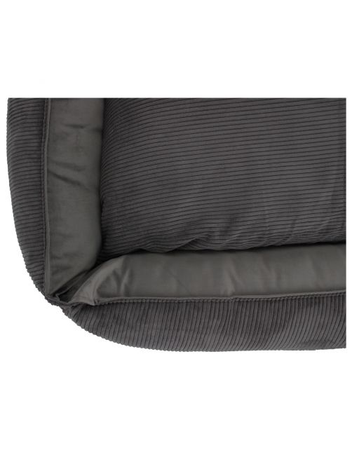 Wooff Cocoon Rib Velours Antraciet - Hondenmand