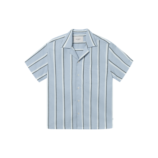 Les Deux Lawson Stripe Skjorte, Summer Sky/White, XL