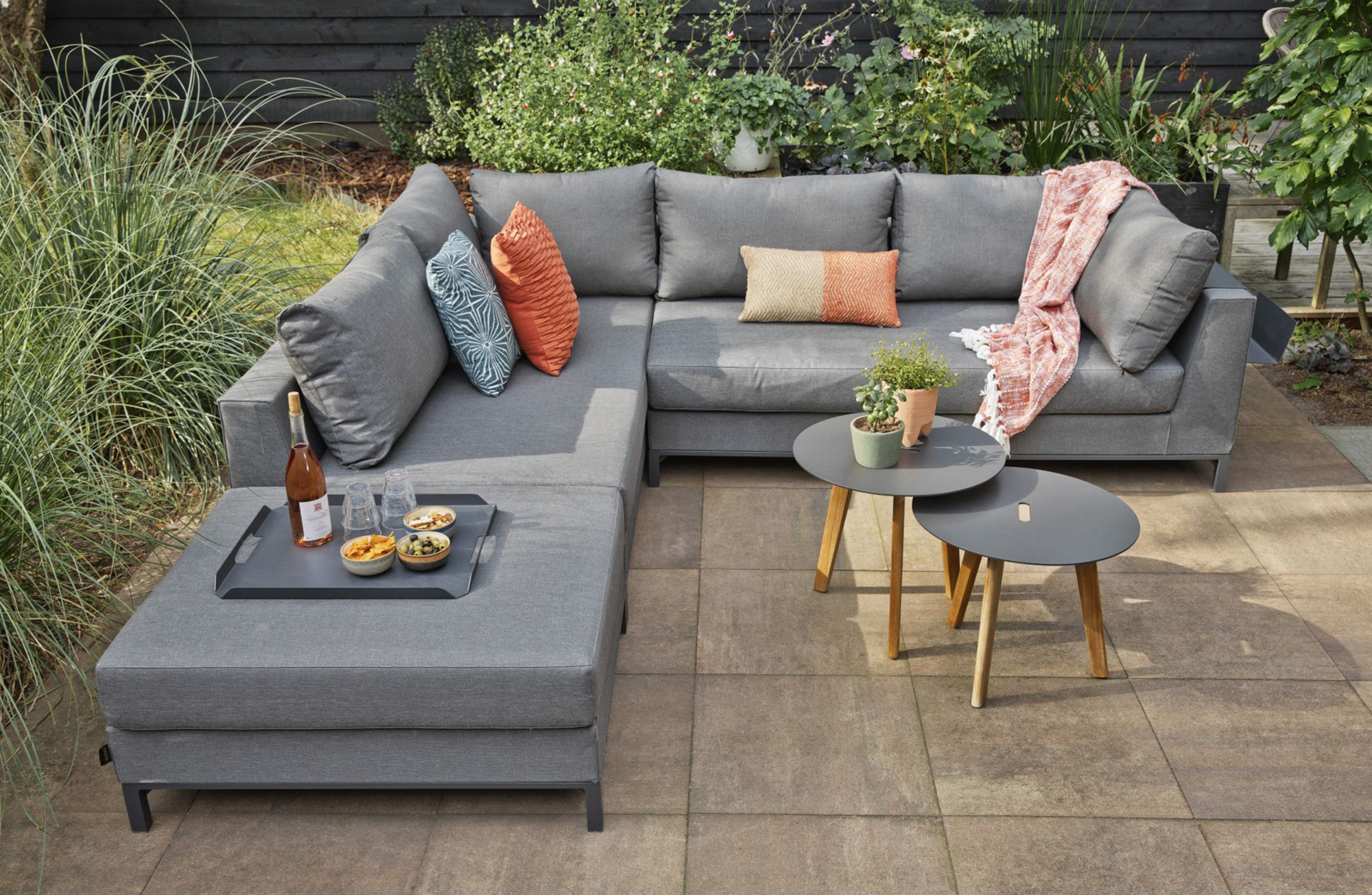 Loungeset Sicilië rechts - Stone Grey