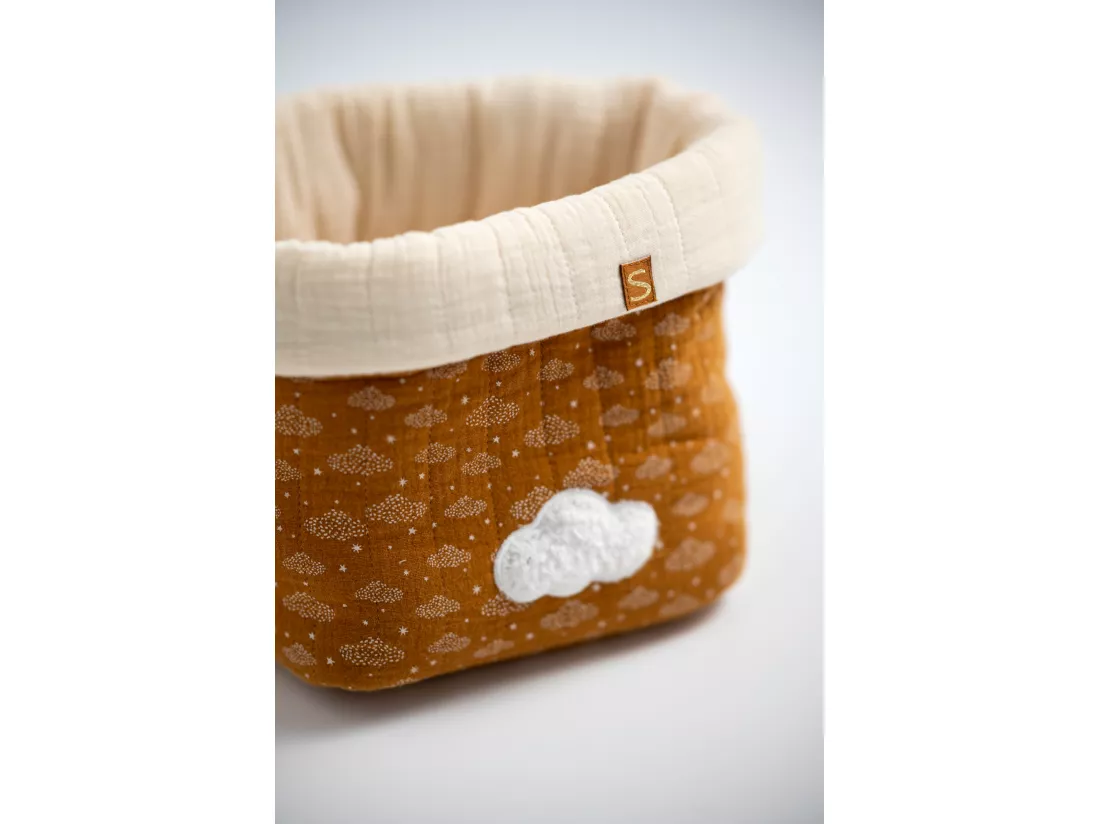 Lot de 2 panières de rangement en double gaze de coton