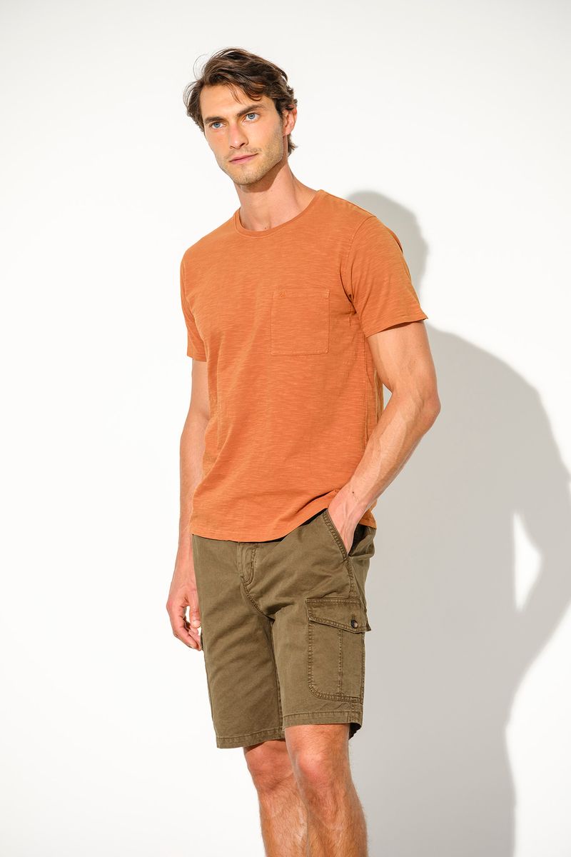 T SHIRT EM SLUB COM BOLSO
