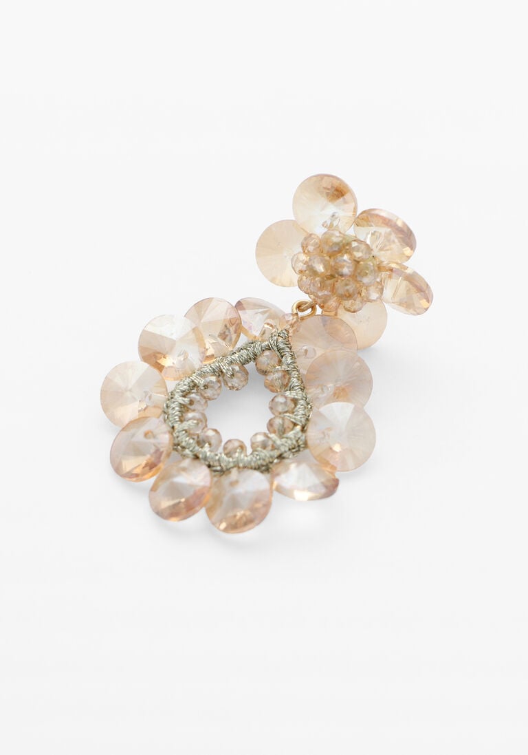 goudkleurig lott. gioielli oorbellen flower double drop