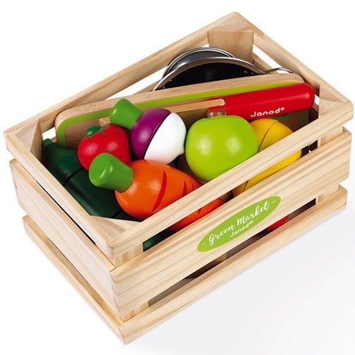 Janod kistje met snijgroentes en fruit