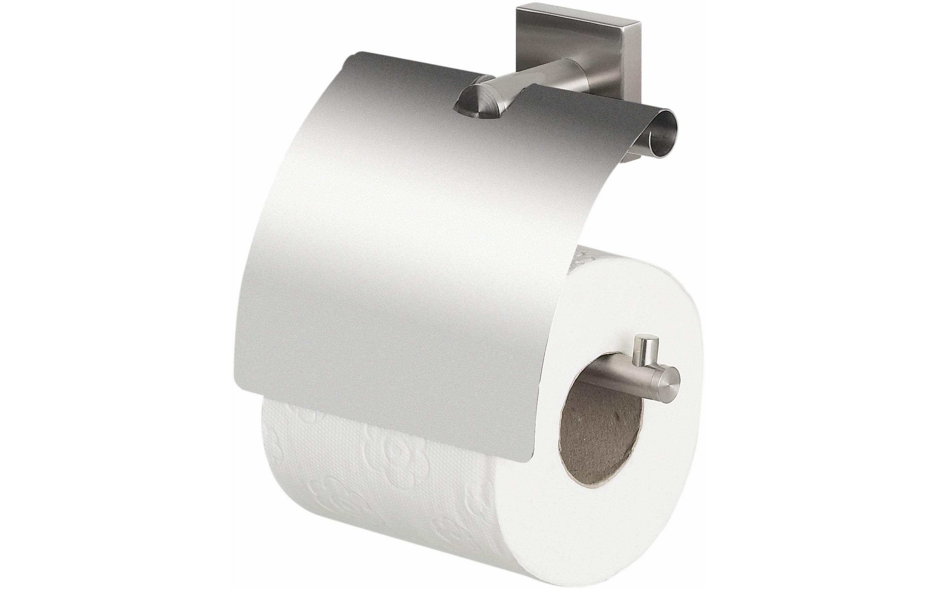 Toilettenpapierhalter Nyo 14 cmSteel WC-Papierhalter mit Deckel brushed