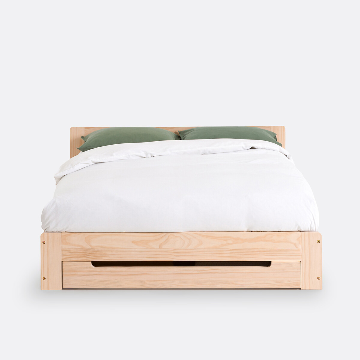 LA REDOUTE INTERIEURS<br>Cama de pinho maciço com estrado de ripas e gaveta de arrumação Crawley