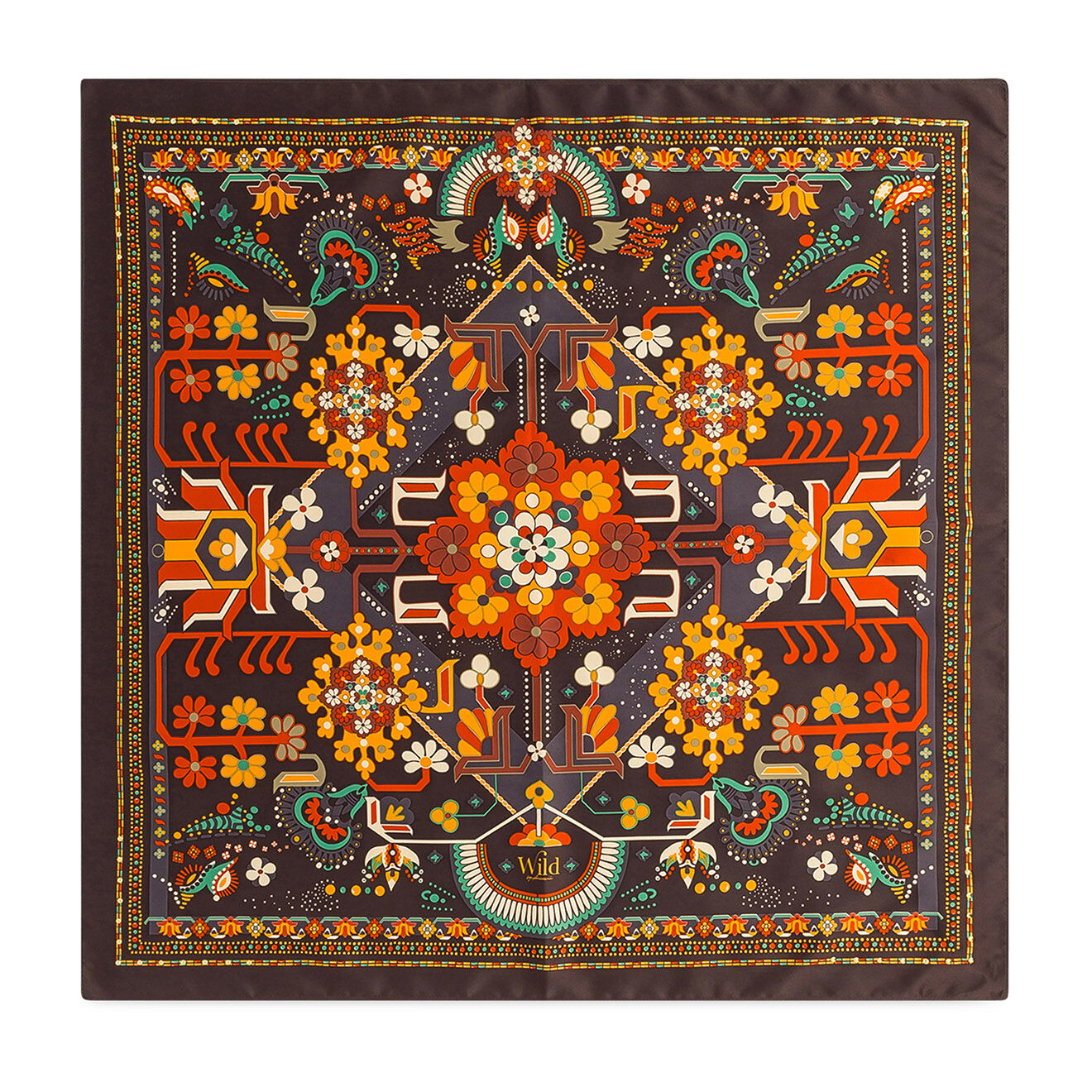 Wild Foulard Kilim Mini rouge - 130x130 cm