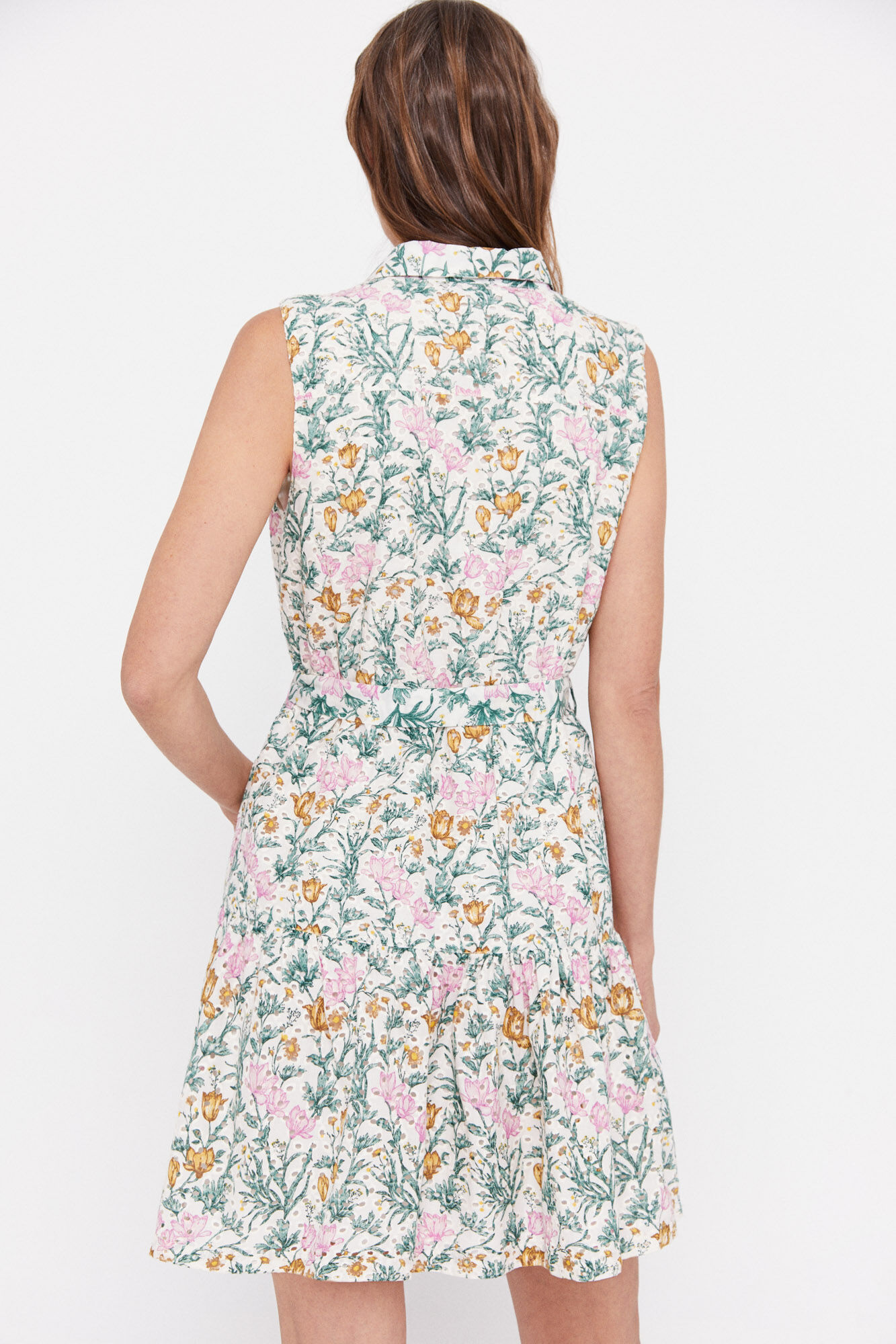 Vestido camisa Schiffly - Estampa branca