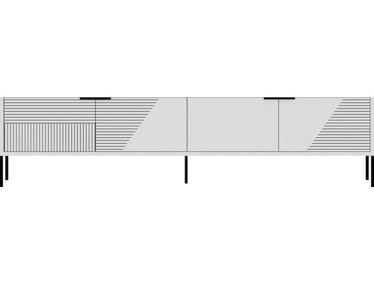 CONCEPT1 - Meuble TV Dore blanc 180 x 30 x h45 cm