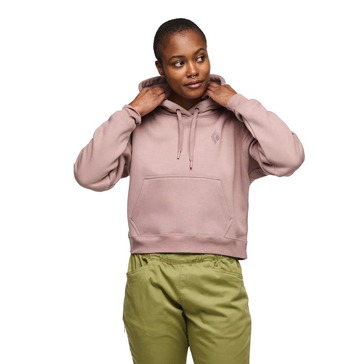 Black Diamond W Crop Po Hoody Pale Mauve