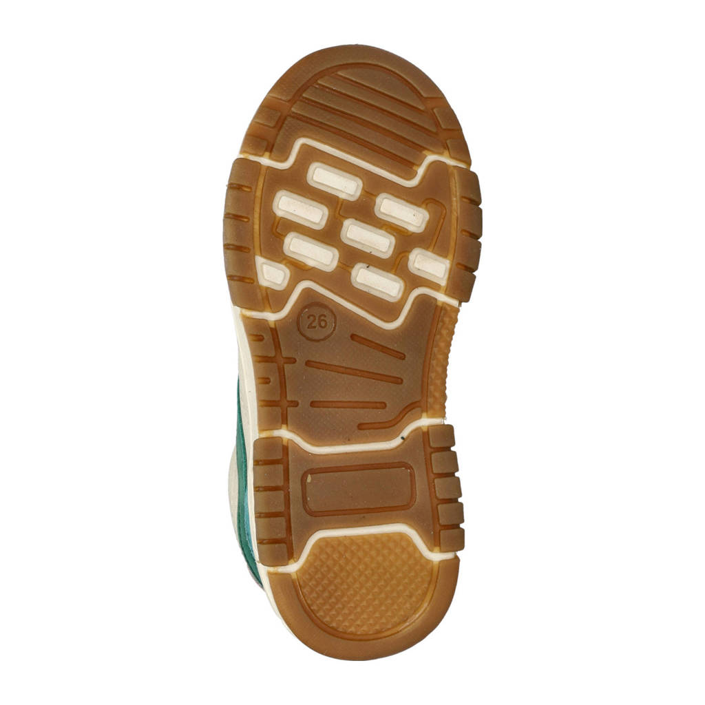 Nelson Kids leren sneakers beige/groen/oranje
