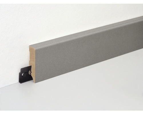 Plint, donkergrijze folie-afwerking, FU062L, 15 x 58 x 2400 mm