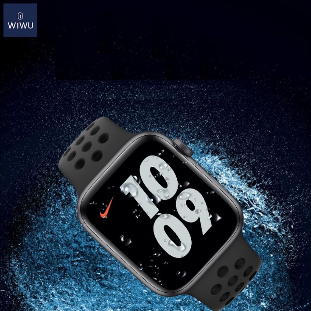 (2er Set) Wiwu - Apple Watch (44mm) Panzer Glas Display mit Rahmen - Schwarz