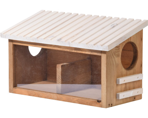 Voederstation voor eekhoorns van weerbestendig hout, 38x19x22 cm, bruin