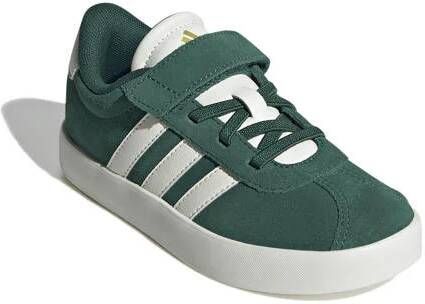 Adidas Sportswear VL Court 3.0 sneakers donkergroen wit Jongens Meisjes Suede 28