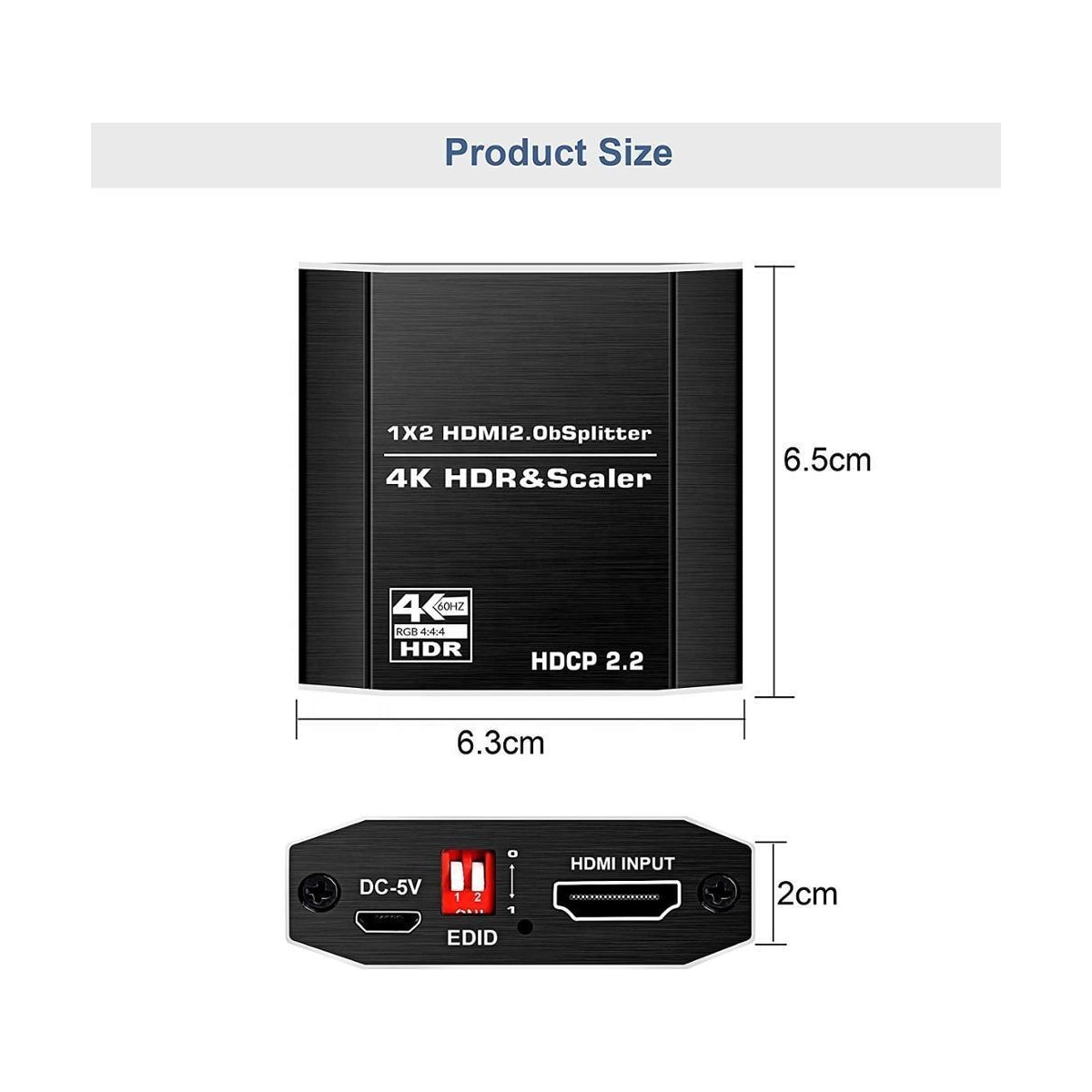 NÖRDIC HDMI Splitter 1 til 2 4K 60Hz HDCP2.2 18Gbps HDMI kabler i bilder som ikke er inkludert