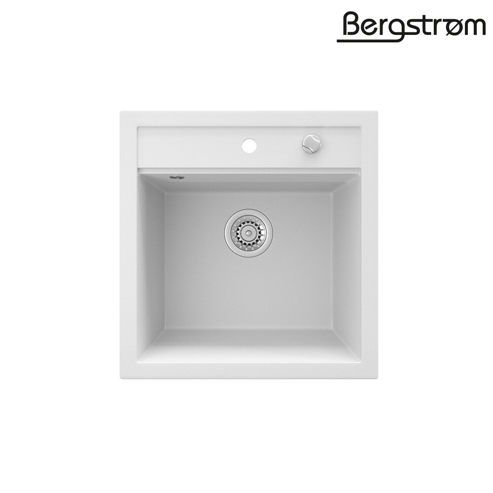 Bergström Granit Spüle Küchenspüle Einbauspüle Spülbecken 490x500mm Weiß