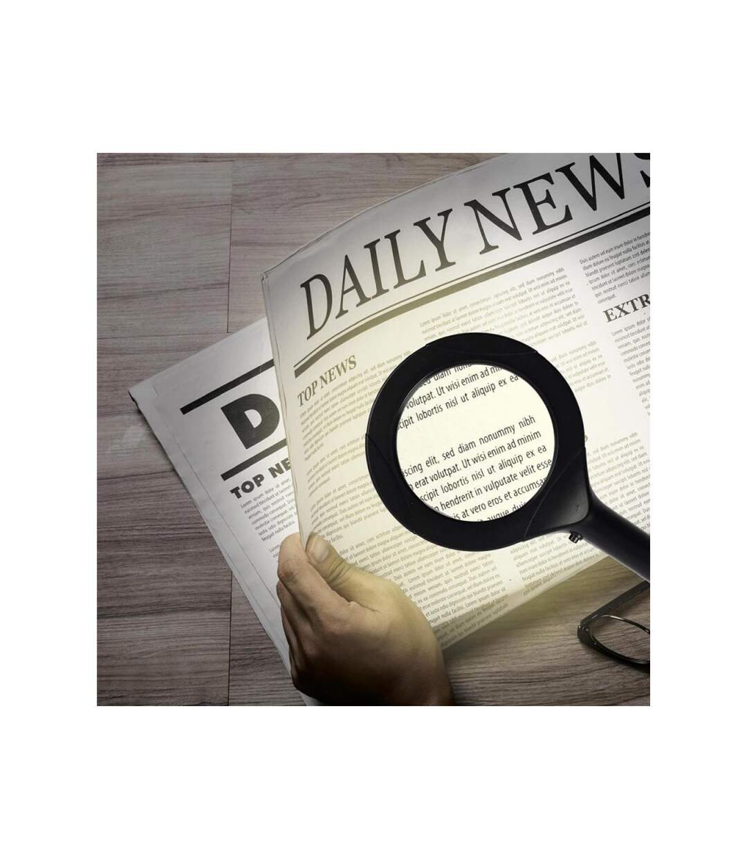 Paris Prix - Loupe Led grossissement 24cm Noir