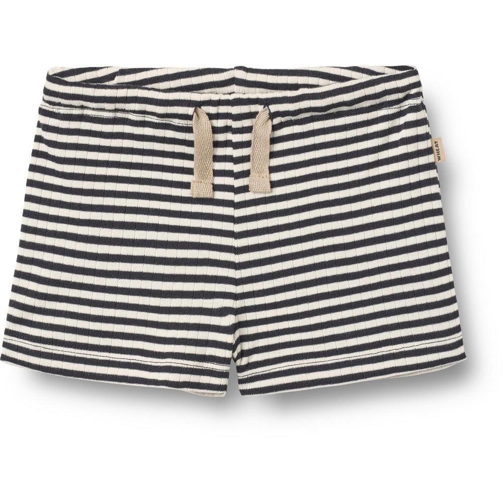 Køb Wheat Navy Rib Stripe Jersey Shorts Vic