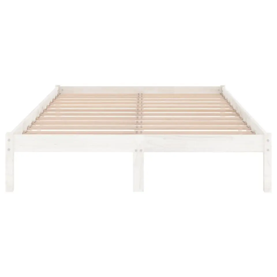 vidaXL - Tweepersoonsbed frame - Wit - Massief grenenhout - 160x200 cm