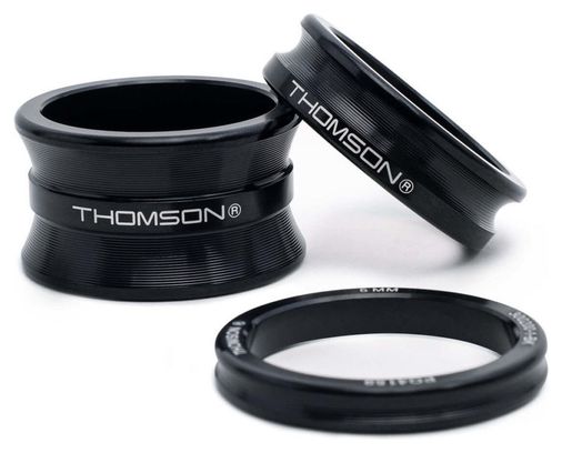 Entretoise de Direction Thomson Aluminium 1-1/8'' Noir (5/10/20 mm)