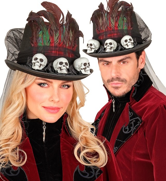 Halloween Hoed Hoog Met Schedels