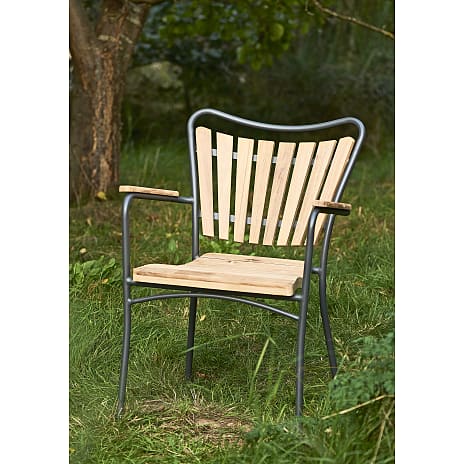 Kerteminde teak havestol, antracit stel