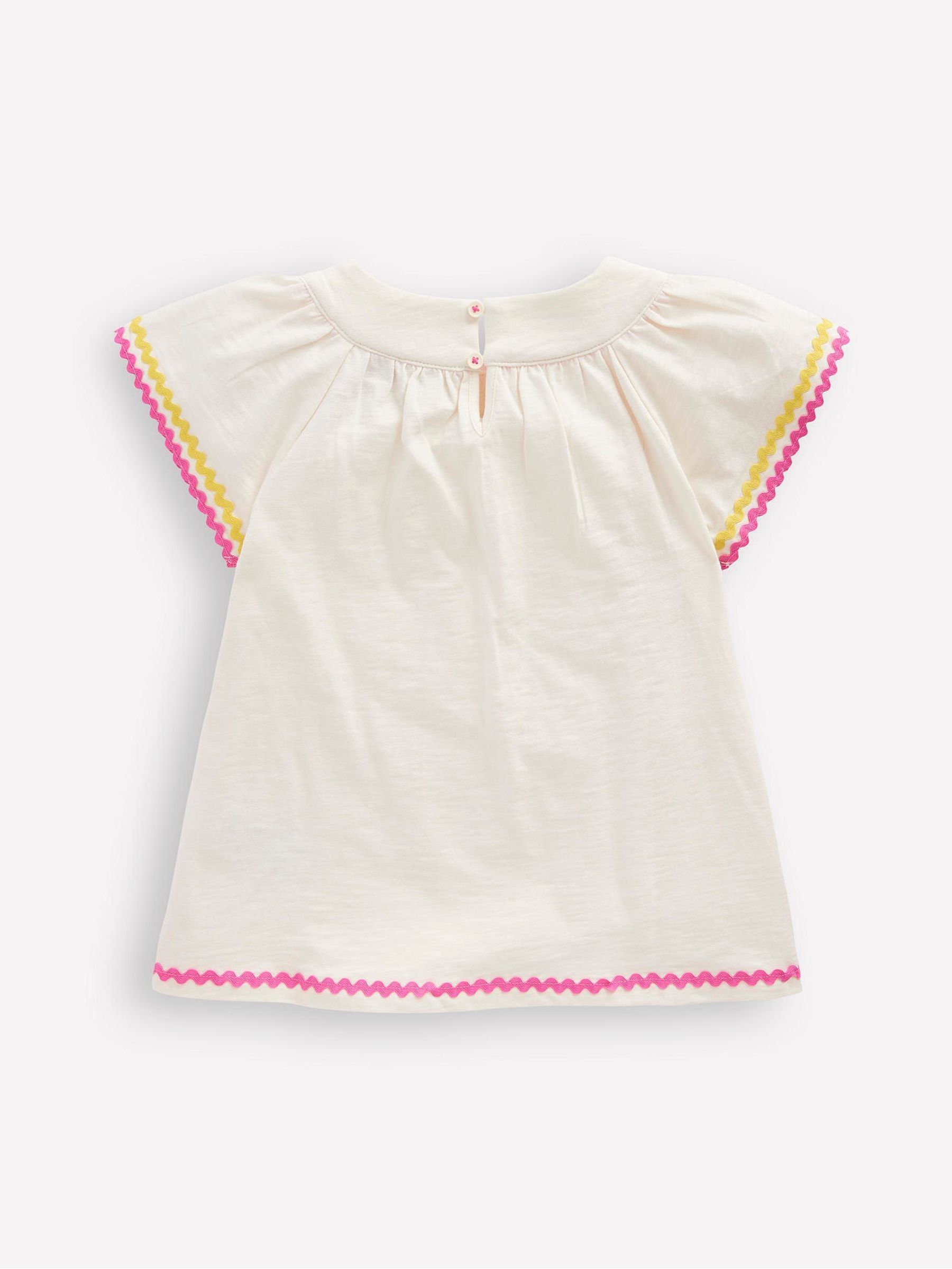 Crème - Boden Top met Boorddetail en 100% Katoen