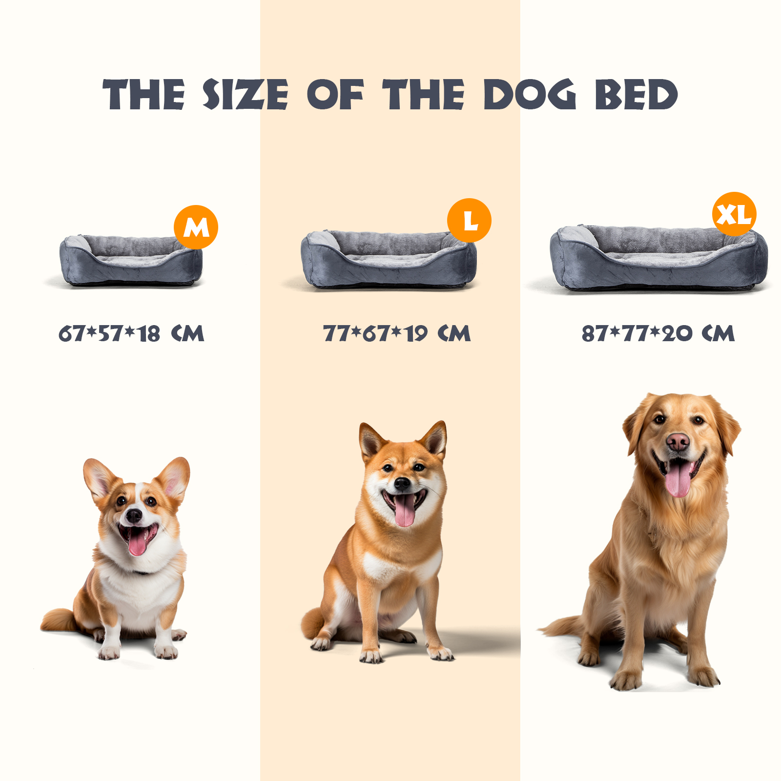 Cama Nobleza para cães grandes, cama lavável para cães, cama antiderrapante para cães de porte médio com enchimento de fibra supermacia, cama para animais de estimação pequenos.