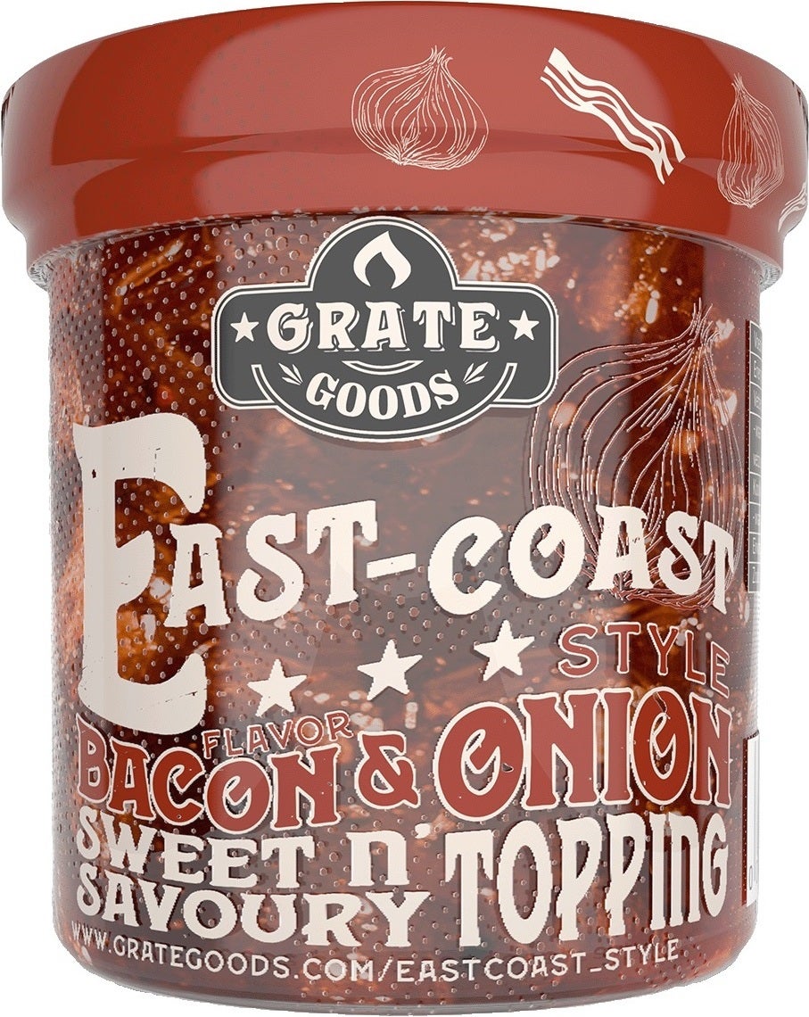 Grate Goods savoury spread east-coast bacon onion hartige topping 120 ml