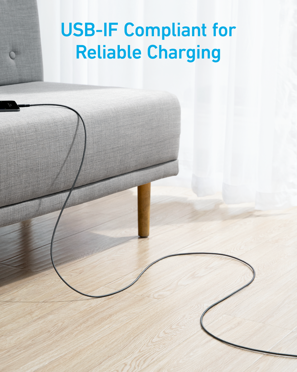 Anker - 322 USB-A til USB-C Kabel Nylon - 1.8 Meter - Hvid