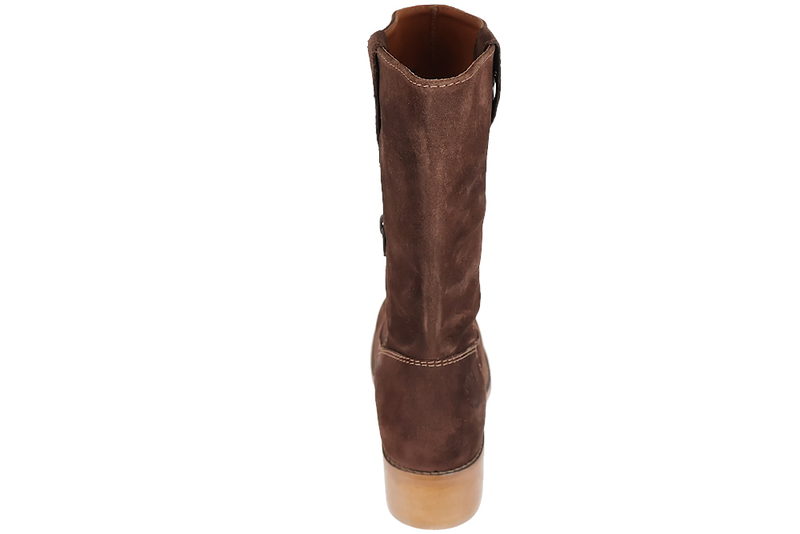 CASHOTT CASVILMA PULL ON MID CUT BOOT SUEDE TREKVART STØVLE I BRUNT RUSKIND