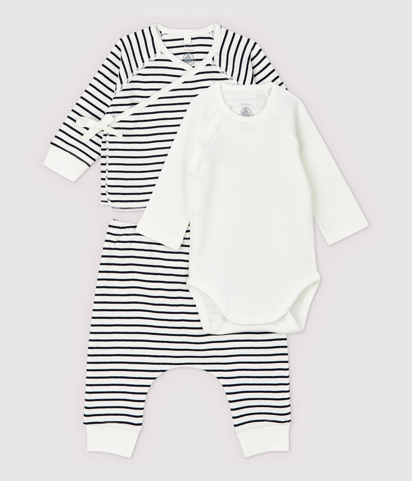 Ensemble 3 pièces iconique en coton bio bébé