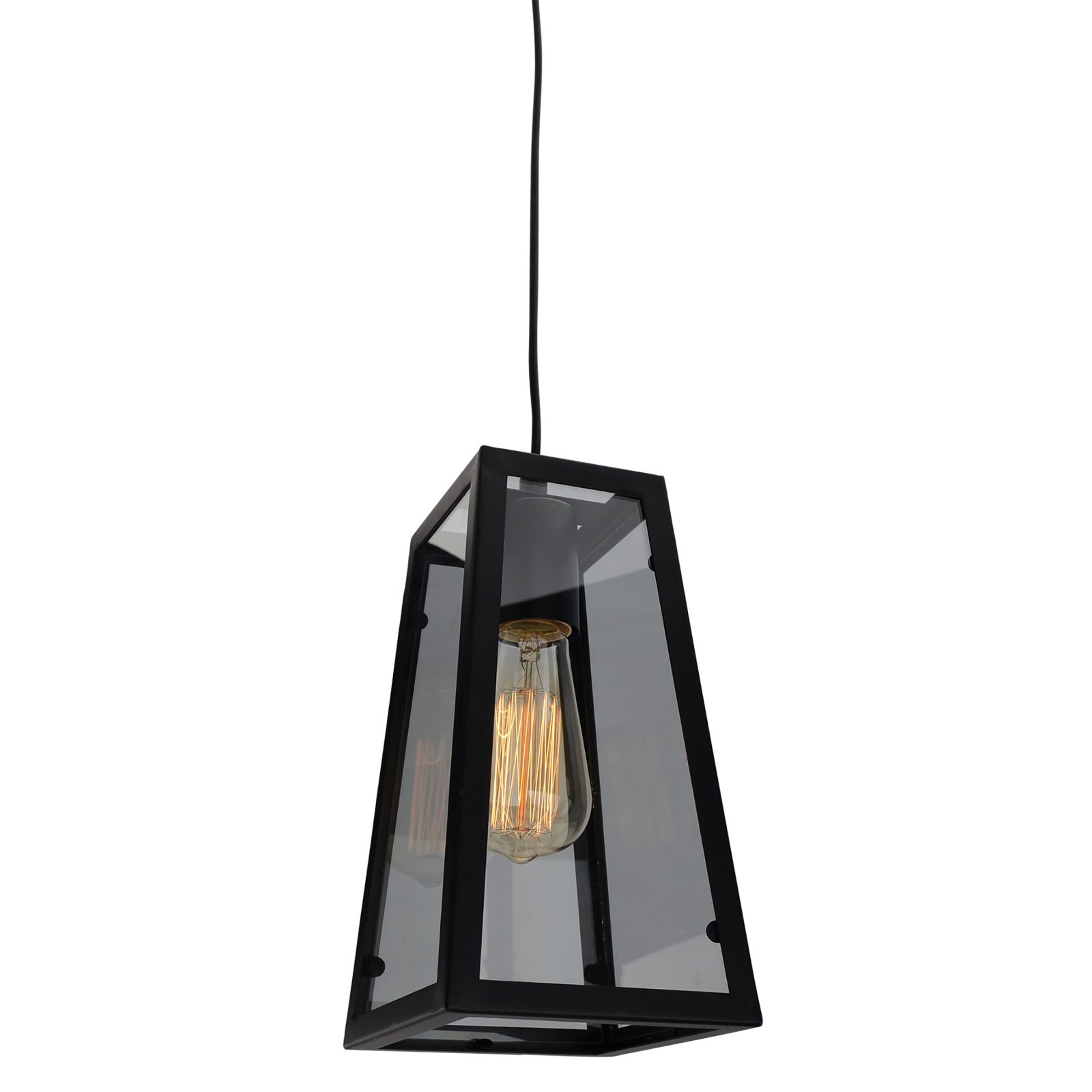 Pendelleuchte ALEX - schwarz - Glas - 150 cm