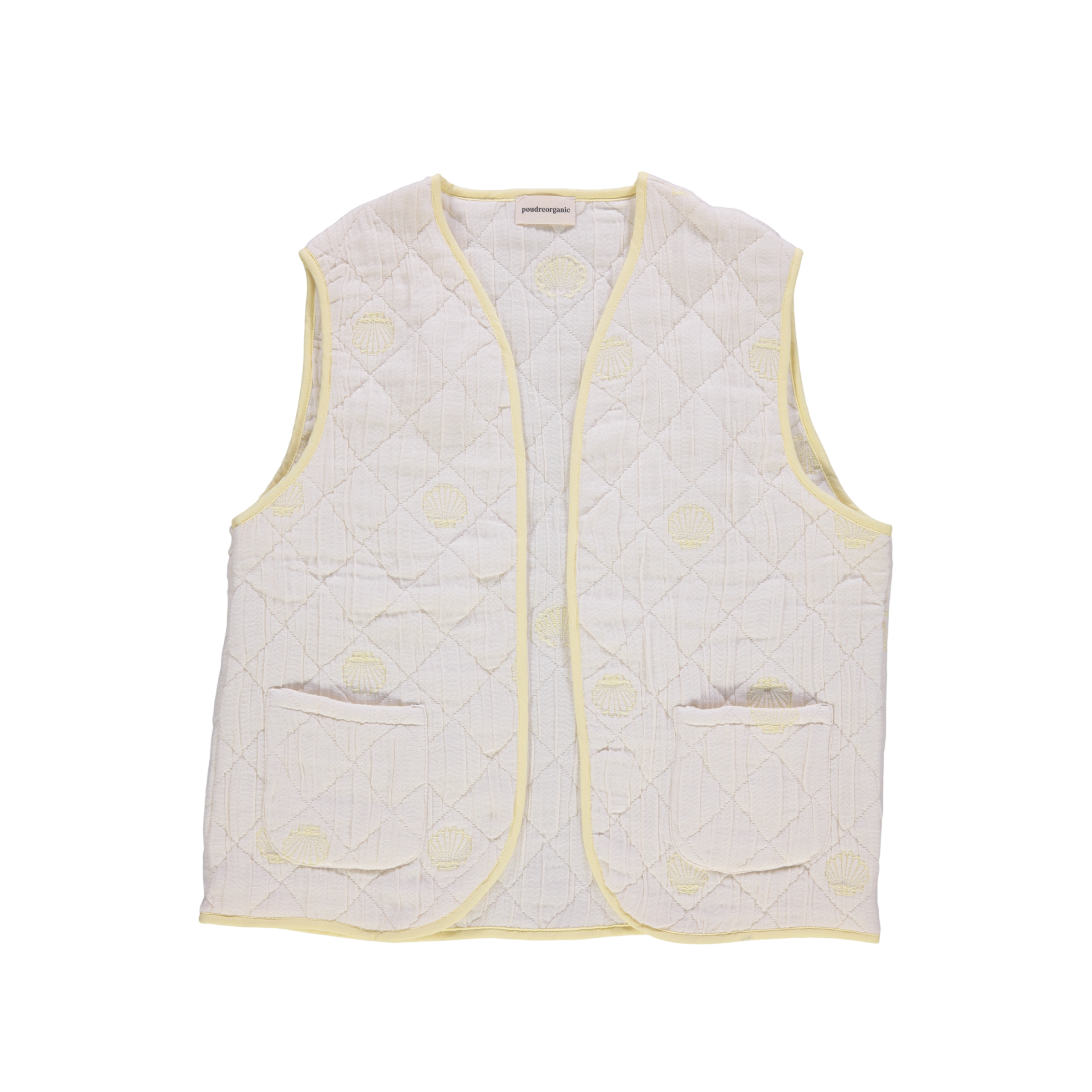 Adult Weste Cercis Pastel Yellow   Almond Milk Shell Embroidery