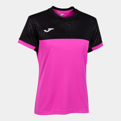 Camiseta Joma Montreal de manga curta rosa fluorescente preta