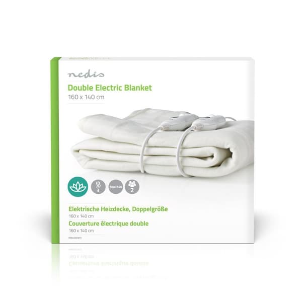 Elektrisk Teppe | Underblanket | 2 Personer | 160 x 140 cm | 3 Varmeinnstillinger | Vaskbar | Overopphetings vern | Polyester