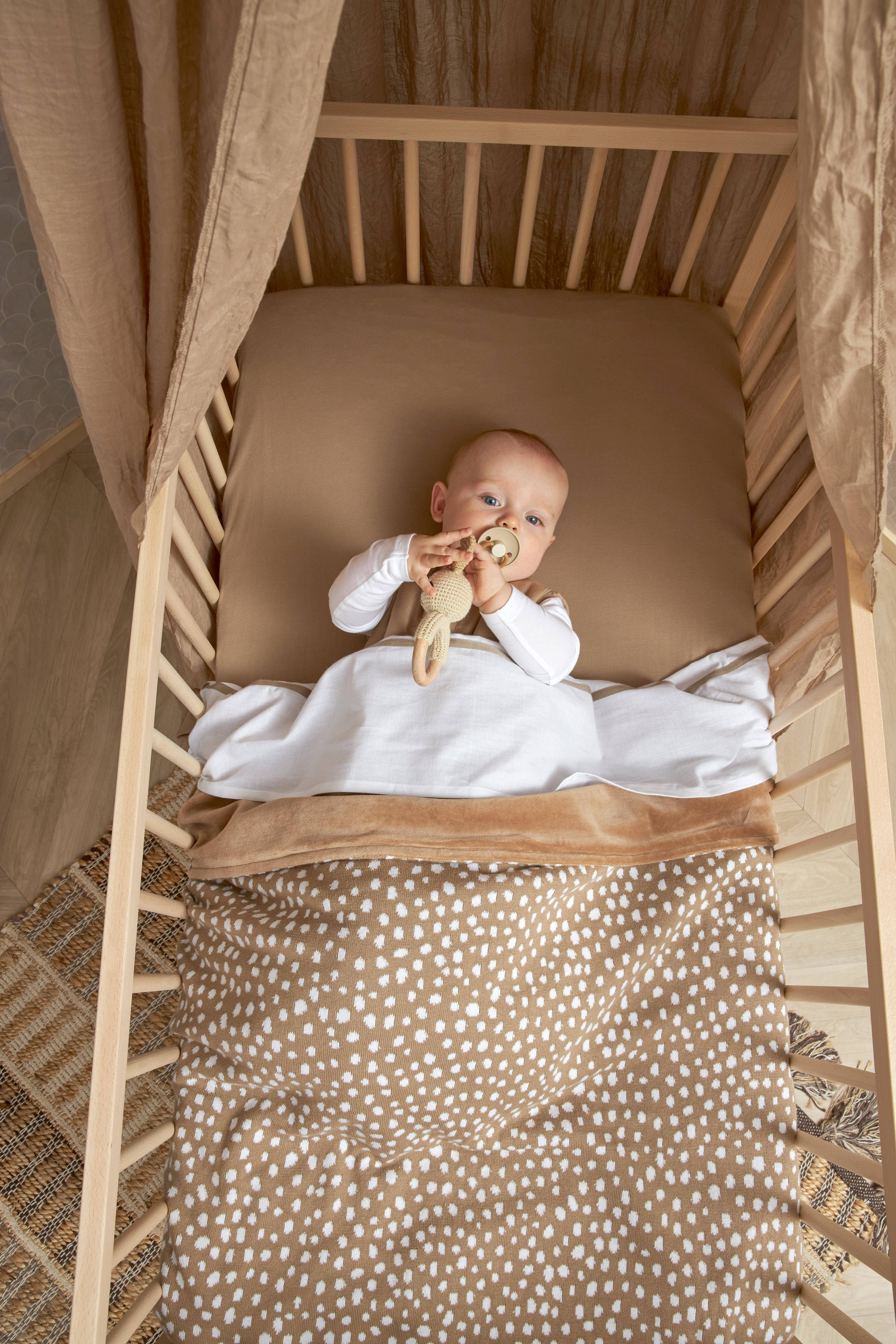 Meyco baby wieglaken Bies 75x100 cm taupe