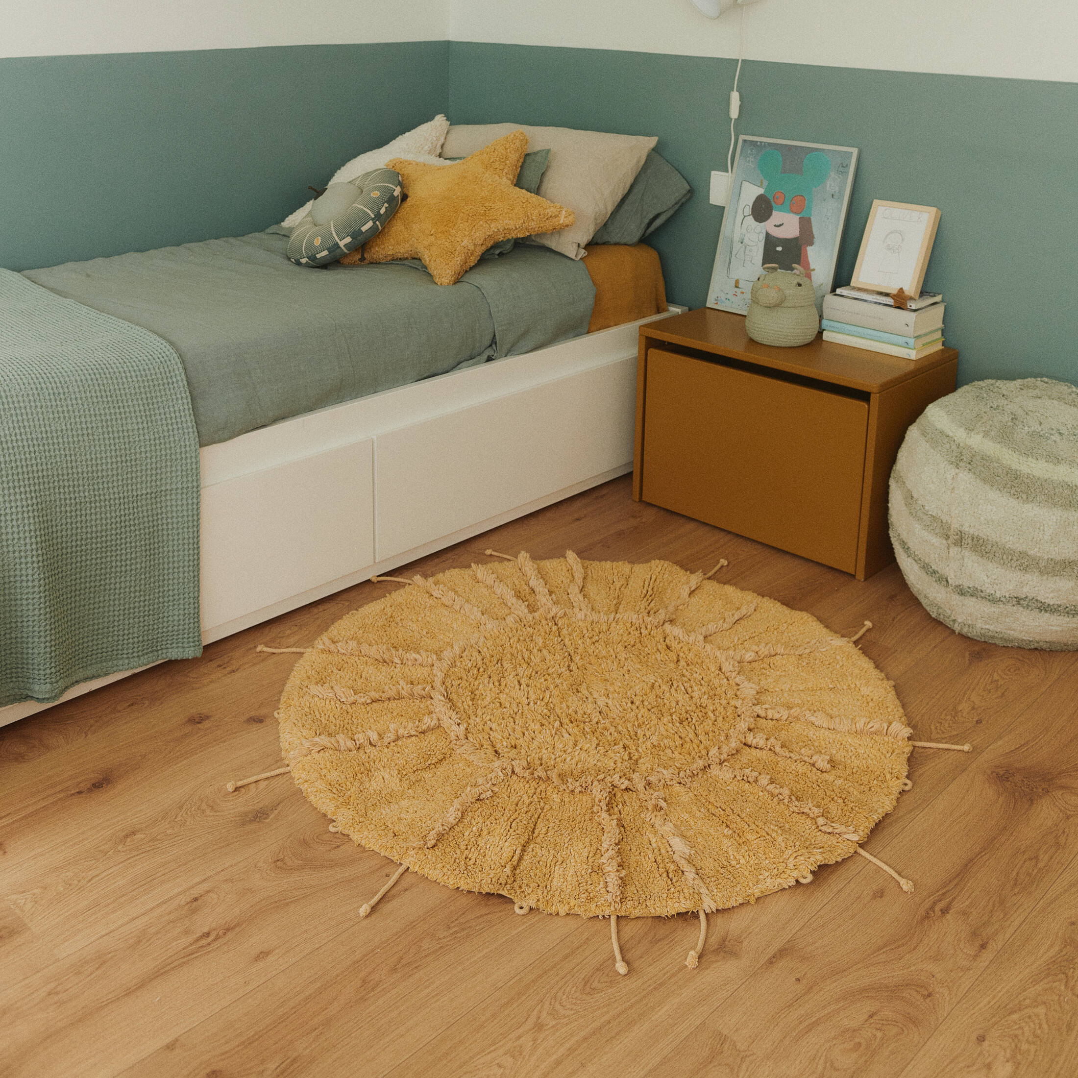 Tapis lavable solaire multiforme | Jaune