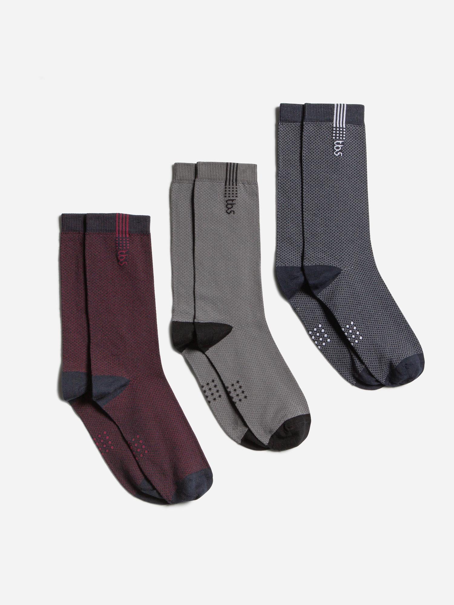 Lot de 3 Chaussettes Homme Gris et Noir