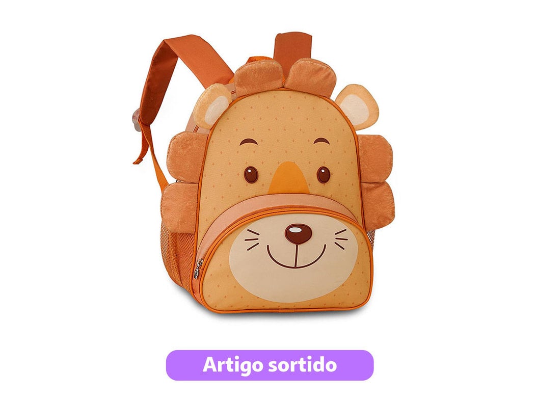 MOCHILA PRÉ-ESCOLAR CLIO ANIMAIS 27X33X11.5CM MODELOS SORTIDOS