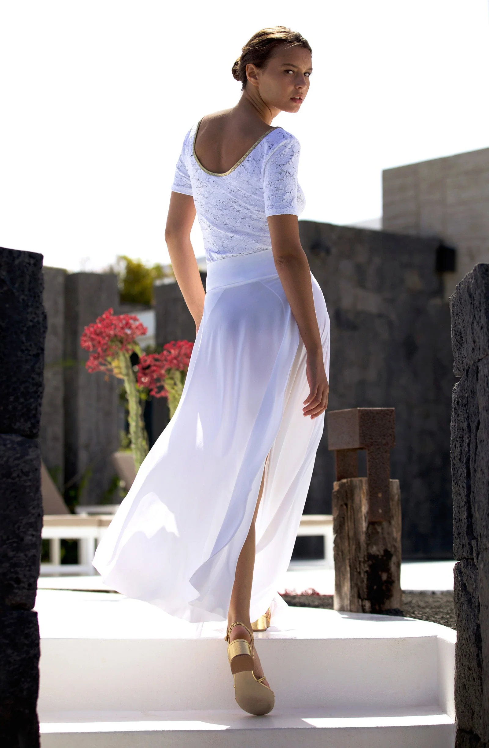 jax Jupe longue fendue blanche Blanc